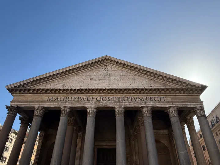 Pantheon facade in Rome